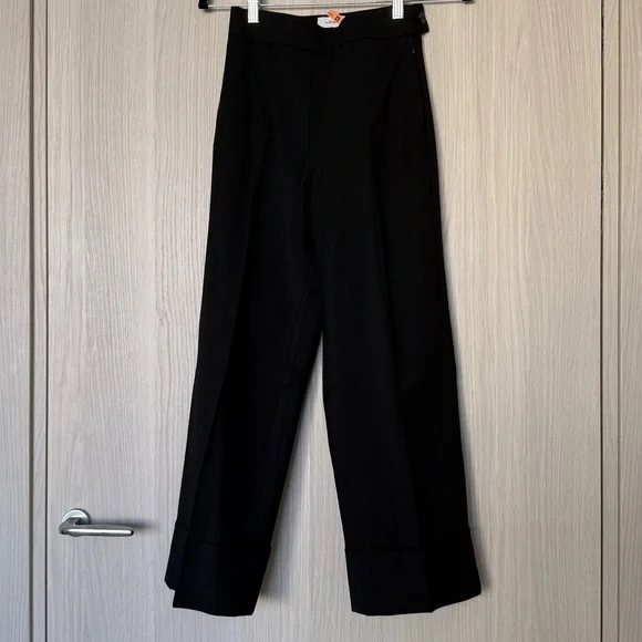 Aritzia wool black high rise pants with cuffed hem size 00 - excellent condition - Picture 2 of 8